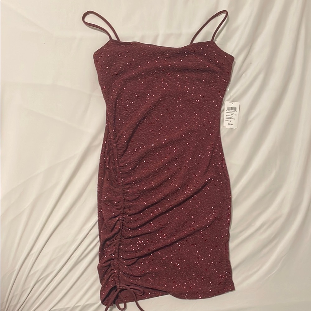 NWT Windsor Burgundy Glitter Mini Dress